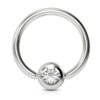 Titanium Captive Bead Hoop Nipple Piercing Jewelry with Gem Ball CZ Crystal - 18g 16g 14g Ball Hoop Nipple Ring, Nipple Shield