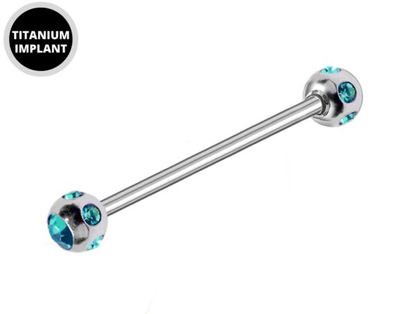 Titanium Upper Nose Bridge Piercing, Barbell Studs 18g, 16g, 14g Body Piercing Barbell with Multi Stone Ball CZ Crystals