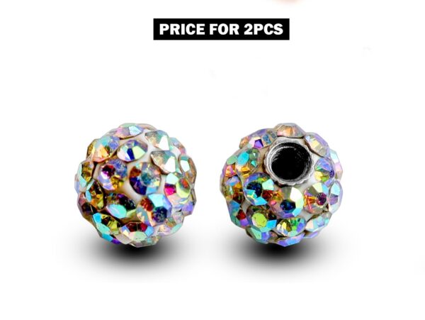 Piercing Ball Replacement Parts, Loose Ball - 2pcs Threaded Disco Ball with CZ Crystals Attachment for 18g 16g 14g Barbells Body Piercing