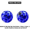 Piercing Ball Replacement Parts, Loose Ball - 2pcs Threaded Acrylic Coated Disco Ball Attachment for 18g 16g 14g Barbells Body Piercing