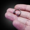 Titanium Horseshoe Ring Piercing 18g 16g 14g Septum Jewelry Bull Piercing with Multi Stone Ball Crystals Also for Nipple, PA Ring and Lips