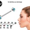 Titanium Industrial Barbell Piercing for Upper Cartilage Earrings with Multi Stone Crystal Ball - 16g 14g Long Barbell