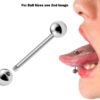 Tongue Straight Barbell Piercing Jewellery - 20g 18g 16g 14g Surgical Steel 316L - Body Piercing Also for Nipple, Helix, Nose Bridge