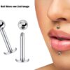 Lip Stud, Tragus Earring - Surgical Steel 18g 16g 14g Labret Stud Piercing Also for Helix Cartilage Madonna Medusa Ashley Side Labret