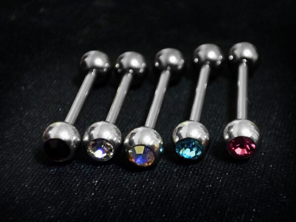 Titanium Upper Nose Bridge Piercing, Barbell Studs 18g, 16g, 14g Body Piercing Barbell with Double Gem CZ Crystals