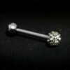 Titanium Tongue Piercing Bar, Barbell Stud with Disco Ball CZ Crystals - 18g 16g 14g Body Piercing Also for Nose Bridge, Nipple Bar