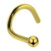 Titanium Nostril Ball Studs, Indian Nose Ring - 18g Coloured Nose Piercing top ball fixed - Nostril Jewelry, Nose Studs