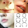 Titanium Spike Horseshoe Ring Piercing 18g 16g 14g Cone Septum Jewelry Bull Piercing Also for Nipple, PA Ring and Lips