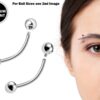 Titanium Eyebrow Piercings - External / Internal Threading 18g 16g 14g Curved Bar Also Piercing Stud for Anti- Eyebrow, Rook Stud, Cartilage