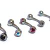 Titanium Rook Barbell Jewelry Earring with Multi Stone Crystal - 18g 16g 14g Curved Bar Body Piercing, Ear Piercing, Rook Earring