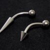 Titanium Spike Vertical Labret Stud Lip Piercings - Spikes / Cone 18g 16g 14g Curved Bar - Also Piercing Stud for Anti- Eyebrow, Rook