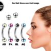 Titanium Rook Piercing Jewelry Earring with Gem Ball Crystal - 18g 16g 14g Curved Bar Body Piercing, Ear Piercing, Rook Earring