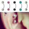 Titanium Rook Piercing Jewelry Earring with Disco Ball Crystal - 18g 16g 14g Curved Bar Body Piercing, Ear Piercing, Rook Earring