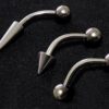 Ball/Cone/Spike Eyebrow Jewelry Piercing Studs - Titanium 18g 16g 14g Curved Bar - Bent Bar, Eyebrow Piercing, Ear Piercing, Lip, Rook