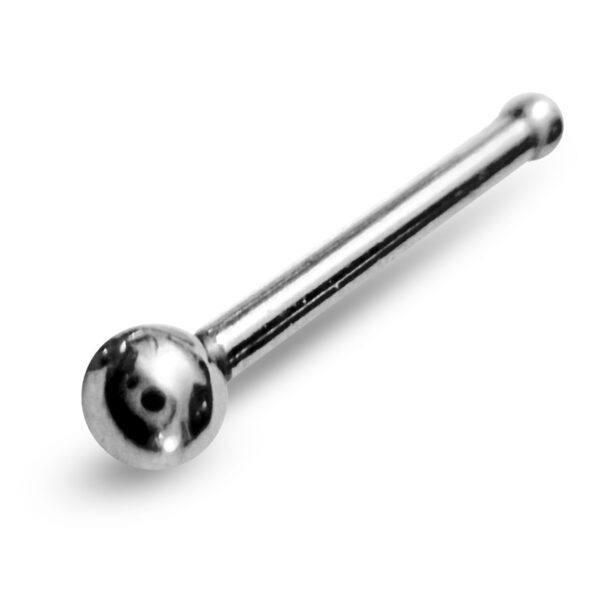 Titanium Bone Nose Stud Piercing, 20g Ball Nose Pin in many Colour - Ball size is 2mm Body Piercing for Nostril Stud, Nose Piercing