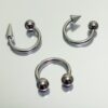 Ball/Cone/Spike Horseshoe Lip Hugger, Lip Ring - 18g 16g 14g Lip Hugger Piercing, Canine Bites, Shark Bites, Spider Bites Lip Jewelry