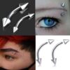 Rose Gold Eyebrow Piercing Jewelry Titanium Cone/Spike Curved Bar 18g 16g 14g Top part with Different sizes - Body Piercing, Anti-Eyebrow