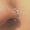 Titanium Clicker Septum with CZ Clear Crystal- 14g Nose Ring Also for Daith Ring, Helix Cartilage Piercing, Lip Ring