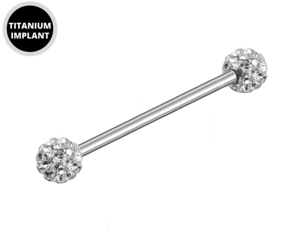 Titanium Upper Nose Bridge Piercing, Ferido Barbell Studs 18g, 16g, 14g Body Piercing Barbell with Disco Ball CZ Crystals