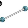 Titanium Upper Nose Bridge Piercing, Ferido Barbell Studs 18g, 16g, 14g Body Piercing Barbell with Disco Ball CZ Crystals