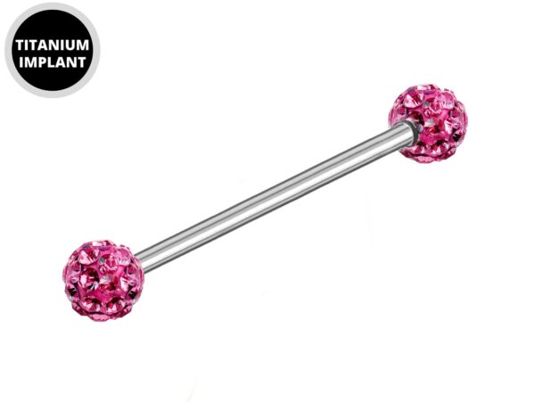 Titanium Upper Nose Bridge Piercing, Ferido Barbell Studs 18g, 16g, 14g Body Piercing Barbell with Disco Ball CZ Crystals