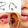 Spiral Circular Barbell Lip Piercing, Titanium Twisted Lip Ring 16g 14g - Also Piercing for Helix, Eyebrow and Ear Lobe Cartilage