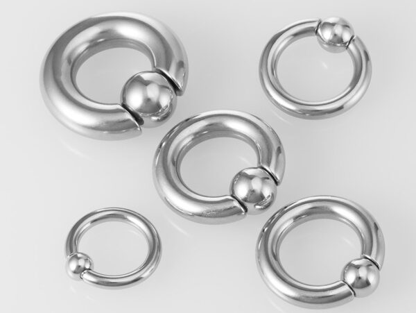 Ball Hoop Earring, CBR Closure Ball Ring with Spring Ball Ear Piercing - Titanium 12G-6G Medium - 8G to 00G Big Ear Gauge With Spring Ball