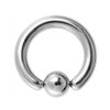 Ball Hoop Septum Ring, CBR Closure Ball Nose Ring, Spring Ball BCR - Titanium 18G-6G Small - 8G to 00G Large Gauge Nose Hoops - Captive Ball