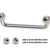 Surface Jewelry, Nape Piercing with 5 Stone Crystal - Titanium 16g 14g Implant Grade 90 degree Staple Bar - Collar Bone Piercing