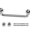 Surface Jewelry, Nape Piercing with 5 Stone Crystal - Titanium 16g 14g Implant Grade 90 degree Staple Bar - Collar Bone Piercing