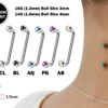 Dermal Surface Piercing, Nape Piercing with Gem Crystal - Titanium 16g 14g Implant Grade 90 degree Staple Bar - Collar Bone Piercing