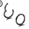 Clicker Septum, Daith Ring, Helix Cartilage Piercing - Surgical Steel 20g 18g 16g 14g Nose Ring - Steel, Gold, Rosegold, Black, Rainbow