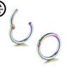 Clicker Septum, Daith Ring, Helix Cartilage Piercing - Surgical Steel 20g 18g 16g 14g Nose Ring - Steel, Gold, Rosegold, Black, Rainbow