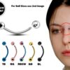 Titanium Nose Bridge Curved Barbell Piercing - 20g 18g 16g 14g Externally Threaded - Body Piercing Also for Eyebrow, Daith, Lips, Earring