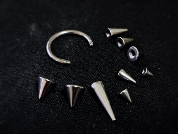 Titanium Spike Horseshoe Ring Piercing 18g 16g 14g Cone Septum Jewelry Bull Piercing Also for Nipple, PA Ring and Lips