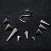 Cone / Spike Spiral Helix Piercing - 18g 16g 14g Titanium Twisted Barbell Ear Piercing, Cartilage Ring, Lip Ring, Belly Ring