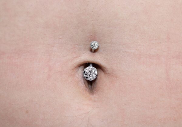 Disco Ball Belly Ring, Navel Ring - Titanium 14g Ferido Ball Bling Bling Belly Crystal Body Jewellery - Short and Long Belly Bars