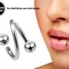 Spiral Circular Barbell Lip Piercing, Titanium Twisted Lip Ring 16g 14g - Also Piercing for Helix, Eyebrow and Ear Lobe Cartilage