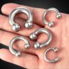 Horseshoe Ring PA Ring 18g to 00g Septum Jewelry Bull Piercing Also for Nipple Body Jewellery Choose Surgical Steel or Titanium Implant