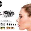 Titanium Single Flare Ear Plugs Eyelet with Black Rubber O-ring - Ear Stretching Kit - 8g 6g 4g 2g 0g 00g - Silver, Black, Gold & Rose Gold