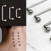 Dermal Surface Piercing, Nape Piercing - Titanium 16g 14g Implant Grade 90 degree Staple Bar - Body Jewellery also for Third Eye Piercing