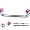 Dermal Surface Piercing, Nape Piercing with Gem Crystal - Titanium 16g 14g Implant Grade 90 degree Staple Bar - Collar Bone Piercing