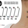 Surface Jewelry, Nape Piercing with 5 Stone Crystal - Titanium 16g 14g Implant Grade 90 degree Staple Bar - Collar Bone Piercing