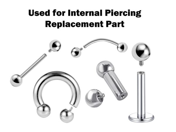 Internal Balls Piercing Parts - 2pcs Titanium Piercing Balls for Internal Piercing - 16G to 00G ball parts for Barbell, PA Ring, Labret