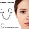 il_fullxfull.4314892330_rr4q Nasallang Nose Screw Piercing, 2pcs Nostril Studs with Single Chain Piercing - 18G Nose Piercing with Fixed Ball Nostril Jewelry