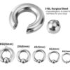 Flesh Tunnel Earrings with Spring Ball BCR Ring, Captive Ball Hoop - Big Gauge 8G to 00G Ear Piercing, Ear Gauges, Ear Stretchers