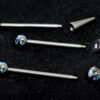 Ball/Cone/Spike Upper Ear Industrial Barbell with Multi Stone Crystals - Titanium Implant 16g 14g Ear Piercing Straight Barbell