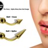 Spike Vertical Labret Stud Lip Piercings - Coloured Titanium Spikes / Cone 18g 16g 14g Curved Bar Also Piercing Stud for Anti- Eyebrow, Rook