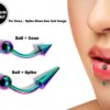 Spike Vertical Labret Stud Lip Piercings - Coloured Titanium Spikes / Cone 18g 16g 14g Curved Bar Also Piercing Stud for Anti- Eyebrow, Rook