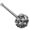 Straight Nose Stud Piercing, Titanium 20g Nose Pin with Fixed Ball CZ Crystals - Body Piercing for Nostril Stud, Nose Piercing, Nose bone